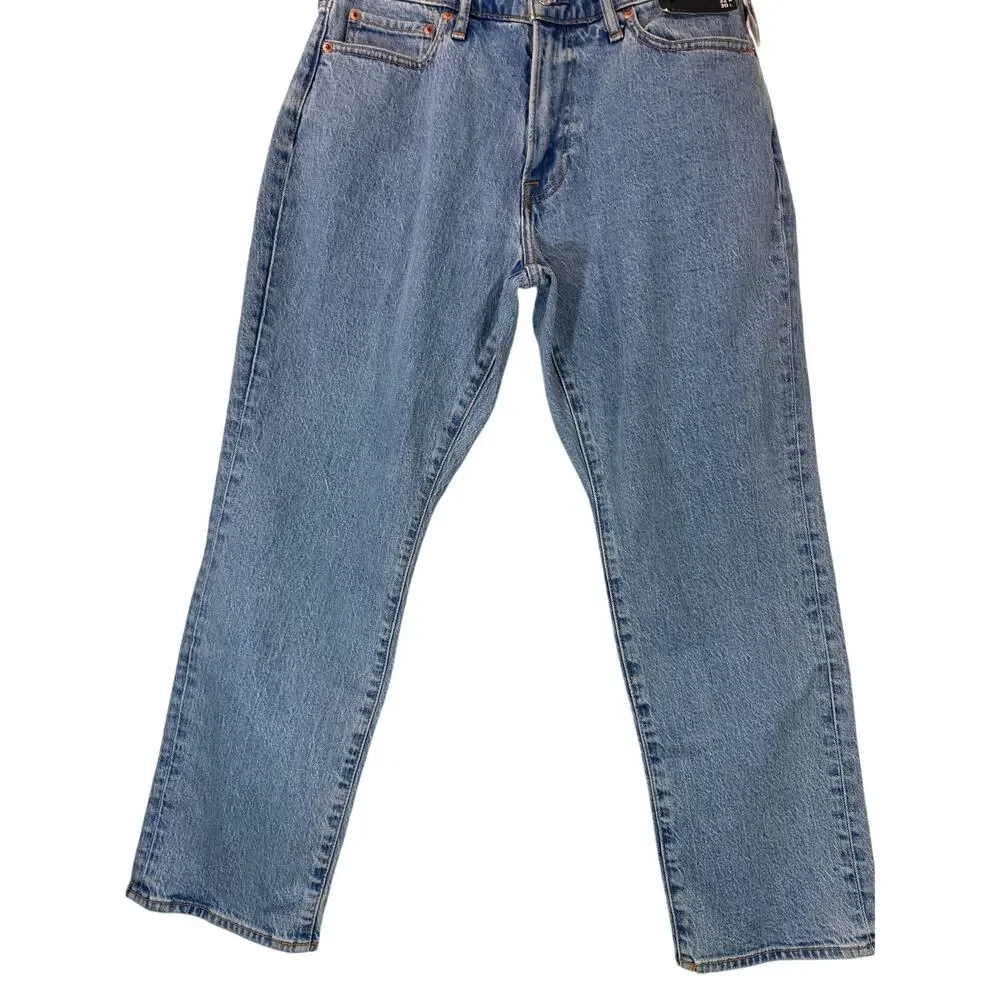 NWT Abercrombie & Fitch Vintage Stretch Athletic Straight Jeans 32x30 Blue Wash